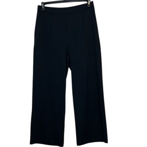 Halara Black Wide Leg Pleated Womens L Pull-On Trouser Pants
